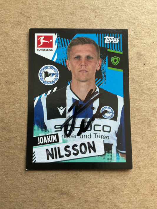Joakim Nilsson, Sweden 🇸🇪 Arminia Bielefeld 2021/22 Topps hand signed