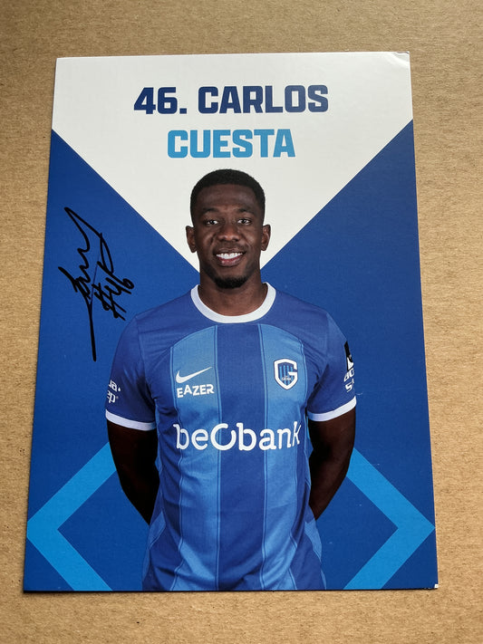 Carlos Cuesta, Colombia 🇨🇴 KRC Genk 2023/24 hand signed