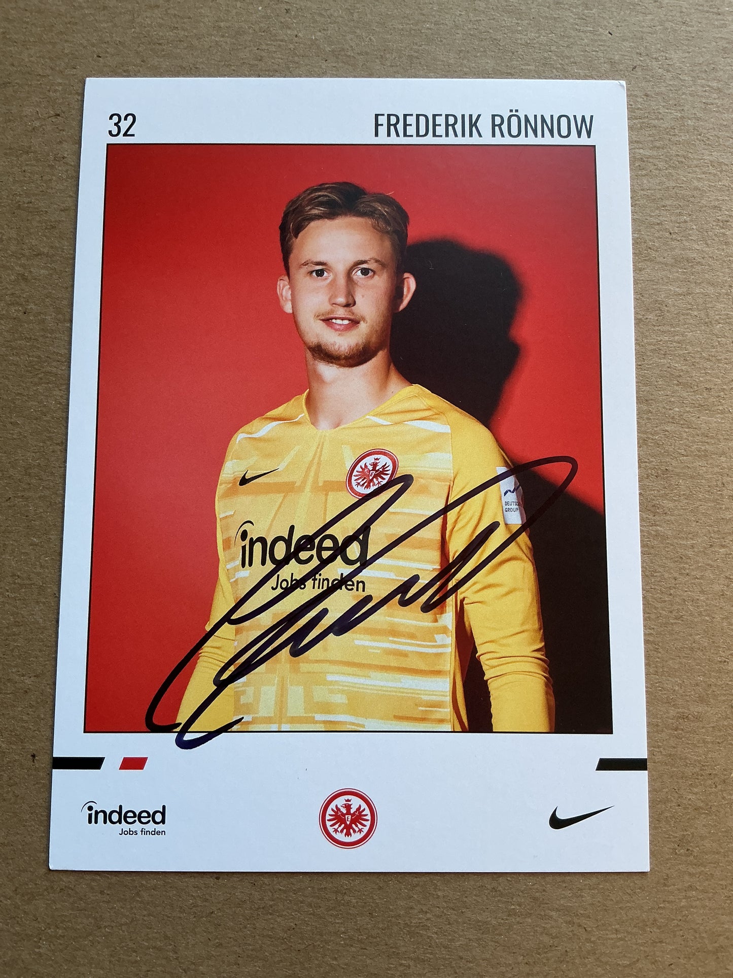 Frederik Rönnow, Denmark 🇩🇰 Eintracht Frankfurt 2019/20 hand signed