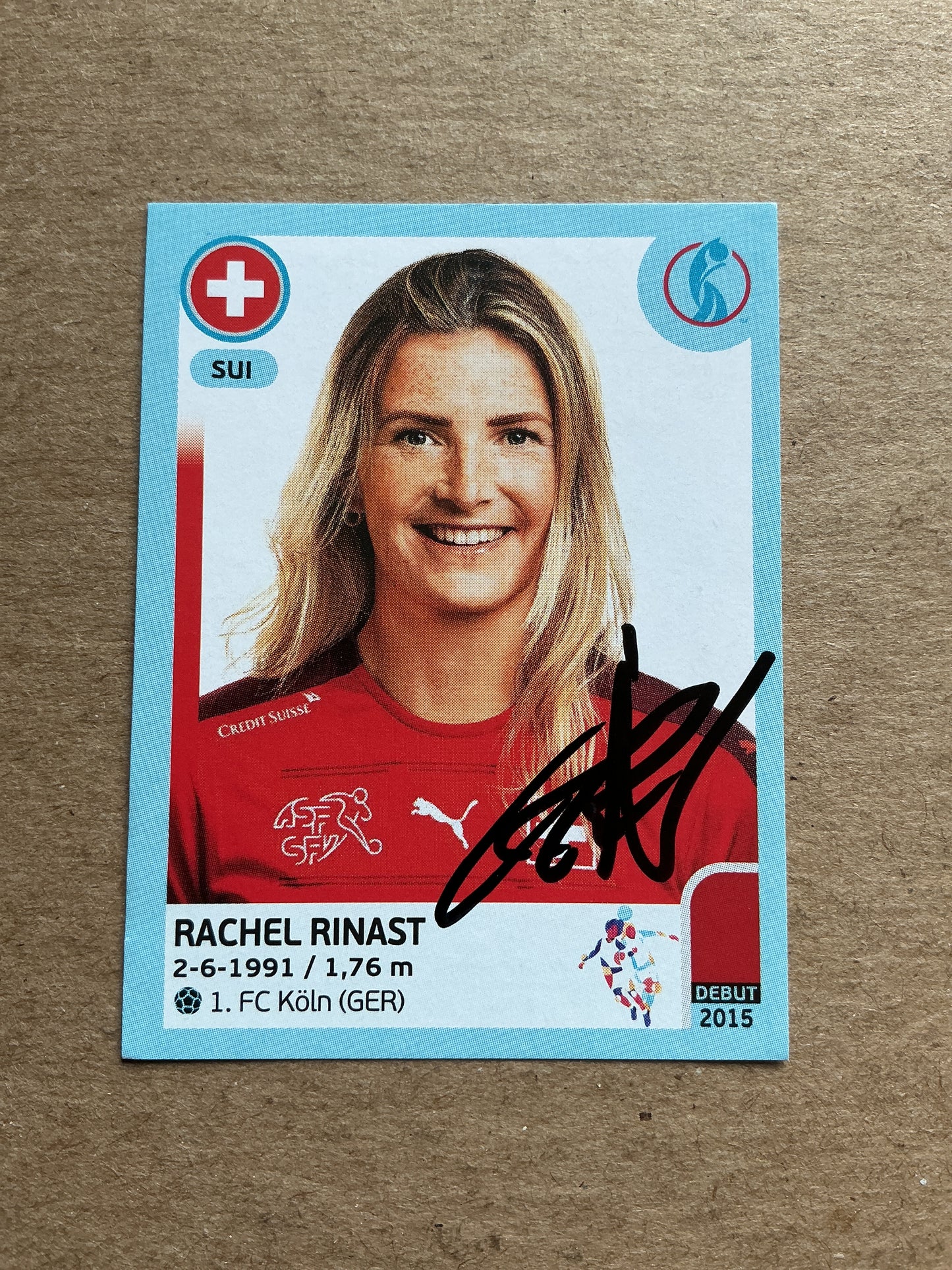 Rachel Rinast, Switzerland 🇨🇭 UEFA Women’s Euro Cup 2022 Panini hand signed