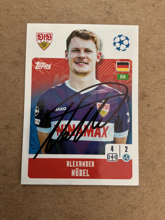 Alexander Nübel, Germany 🇩🇪 VfB Stuttgart 2024/25 Topps hand signed