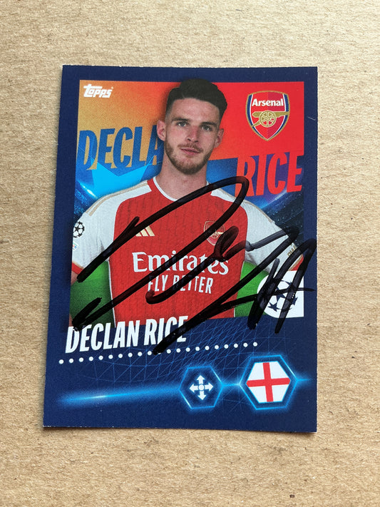 Declan Rice, England 🏴󠁧󠁢󠁥󠁮󠁧󠁿 Arsenal FC 2023/24 Topps hand signed