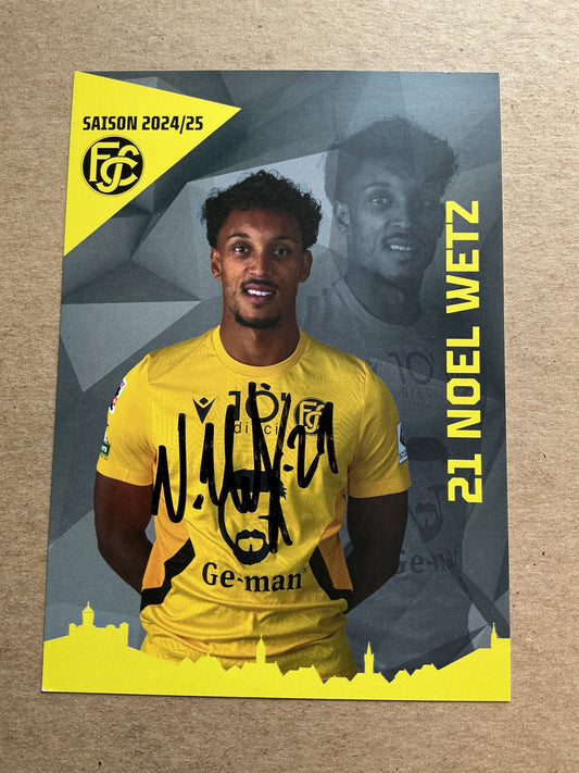 Noel Wetz, Switzerland 🇨🇭 FC Schaffhausen 2024/25 hand signed