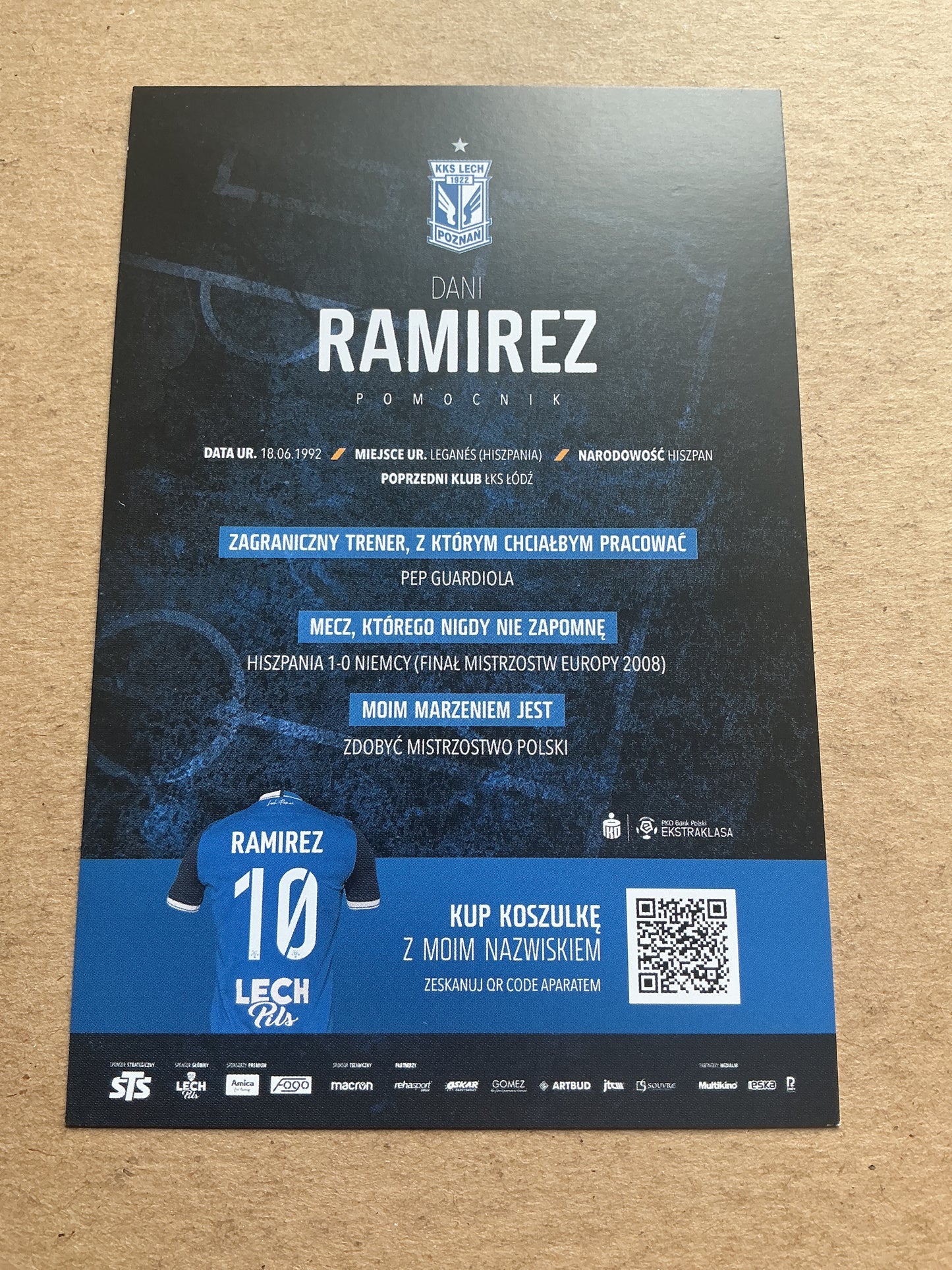 Dani Ramírez, Spain 🇪🇸 Lech Poznań 2020/21 hand signed