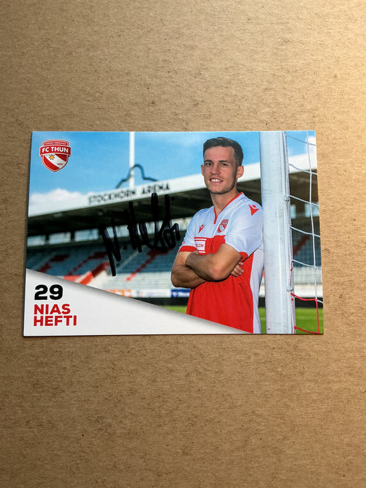 Nias Hefti, Switzerland 🇨🇭 FC Thun 2020/21 hand signed