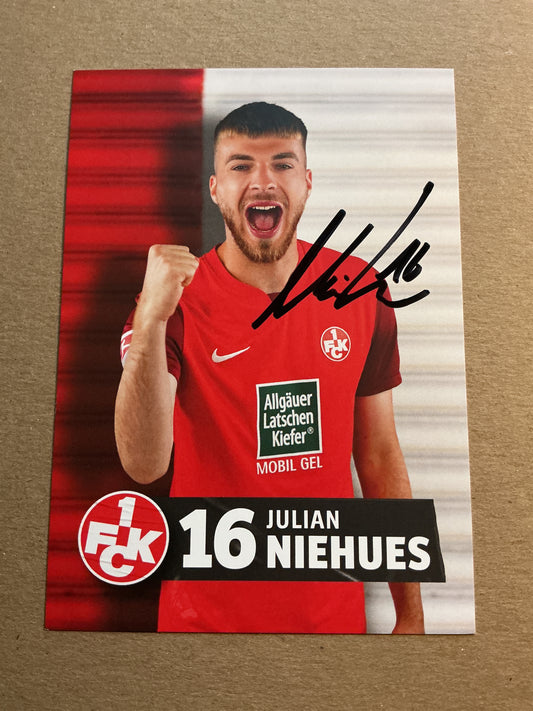 Julian Niehues, Germany 🇩🇪 1.FC Kaiserslautern 2023/24 hand signed