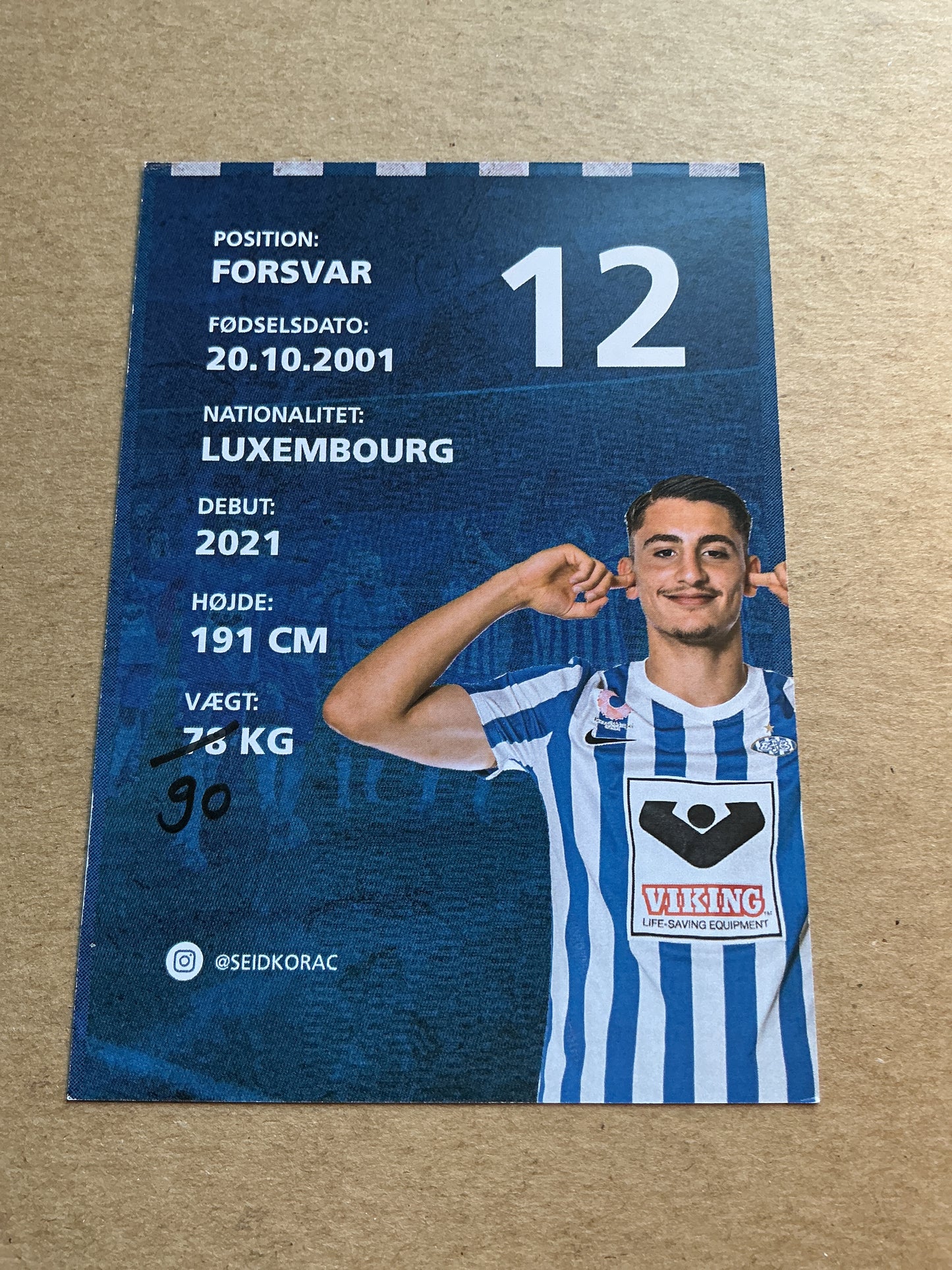 Seid Korac, Luxemburg 🇱🇺 Esbjerg fB 2021/22 hand signed