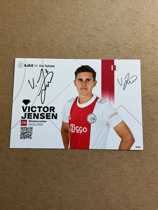 Victor Jensen, Denmark 🇩🇰 Ajax Amsterdam 2021/22 hand signed