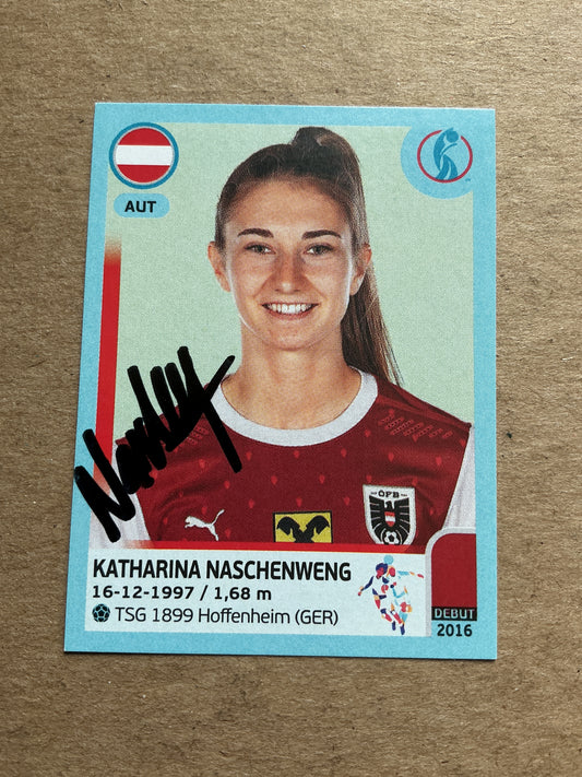 Katharina Naschenweng, Austria 🇦🇹 UEFA Women’s Euro Cup 2022 Panini hand signed