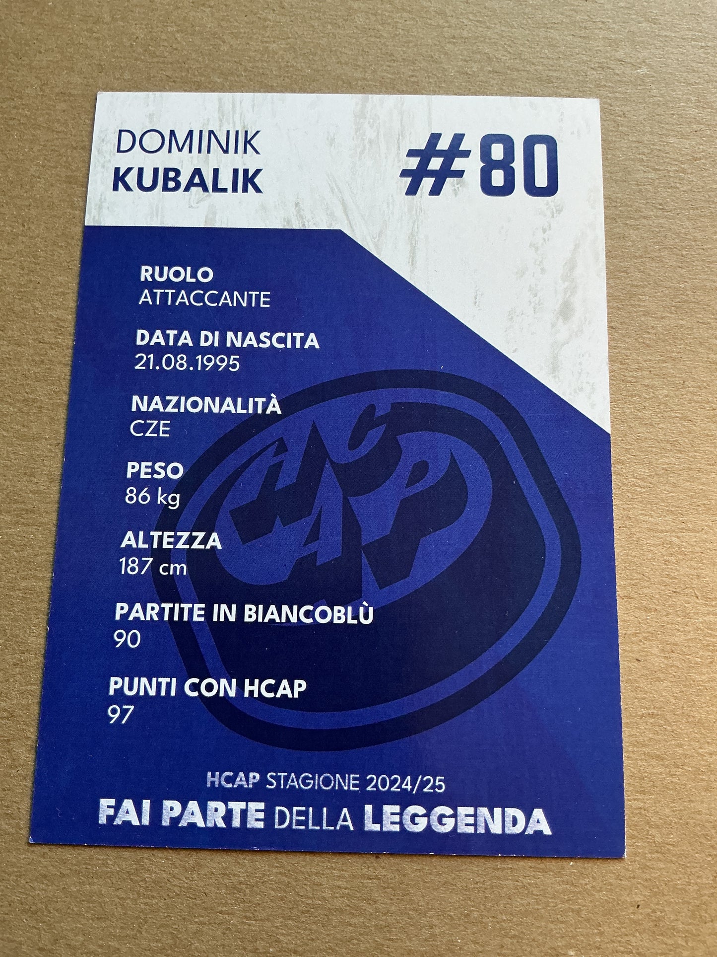 Dominik Kubalik, Czech Republic 🇨🇿 HC Ambri-Piotta 2024/25 hand signed