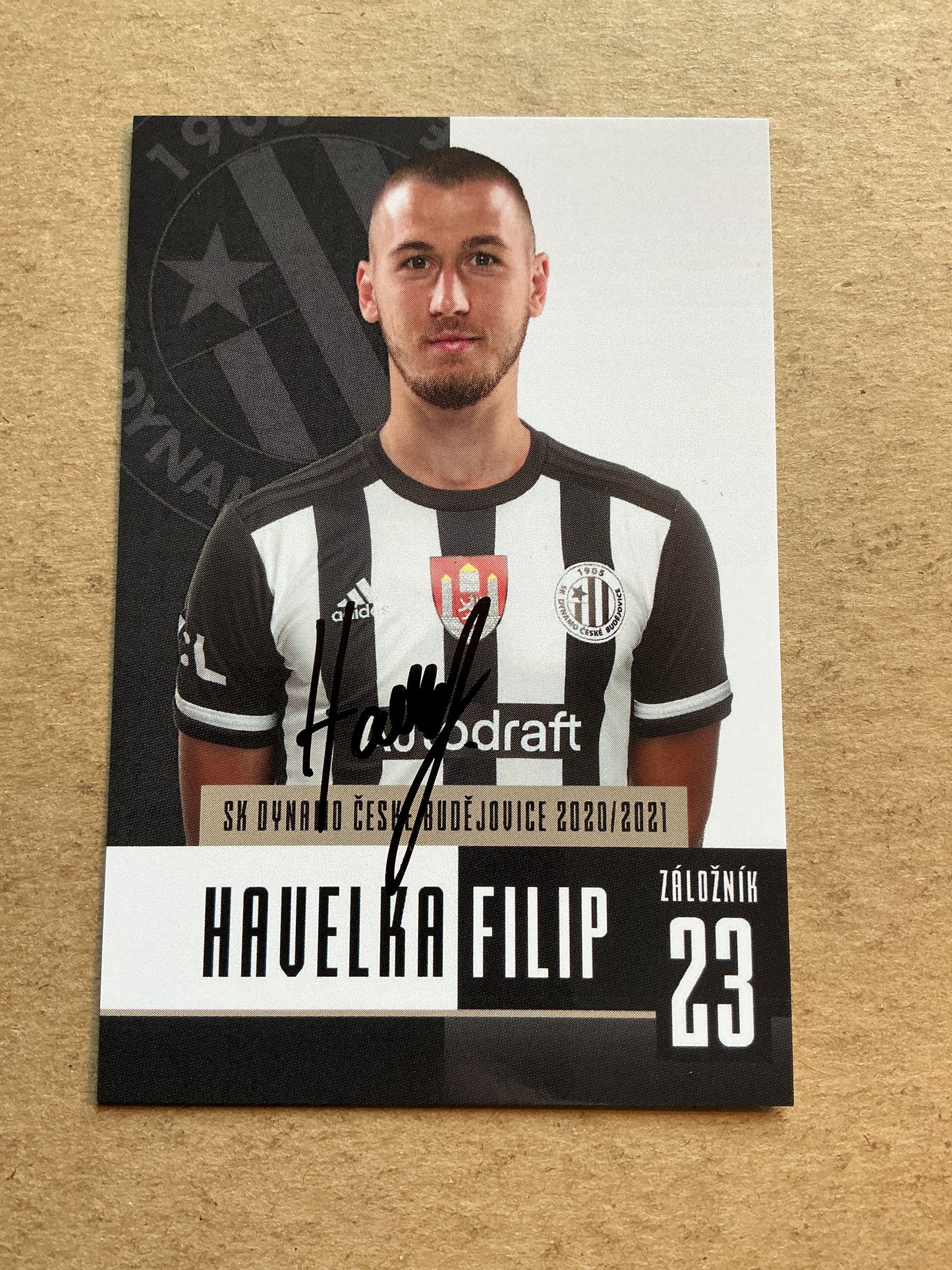 Filip Havelka, Czech Republic 🇨🇿 SK Dynamo České Budějovice 2020/21 hand signed