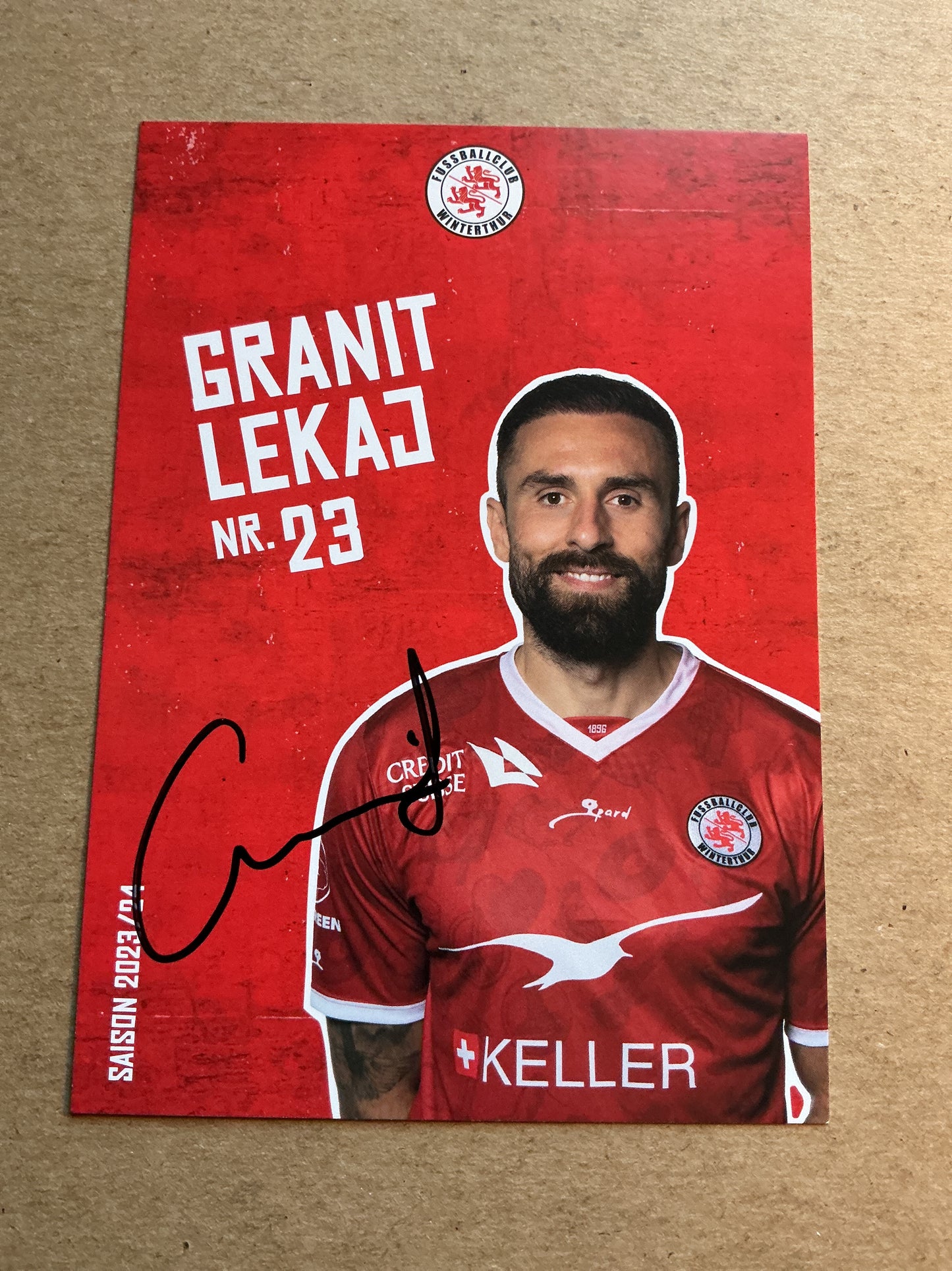Granit Lekaj, Switzerland 🇨🇭 FC Winterthur 2023/24 hand signed