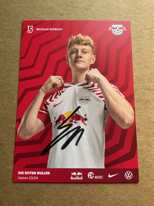 Nicolas Seiwald, Austria 🇦🇹 RB Leipzig 2023/24 hand signed
