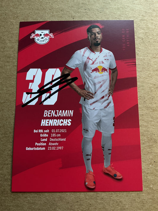 Benjamin Henrichs, Germany 🇩🇪 RB Leipzig 2024/25 hand signed
