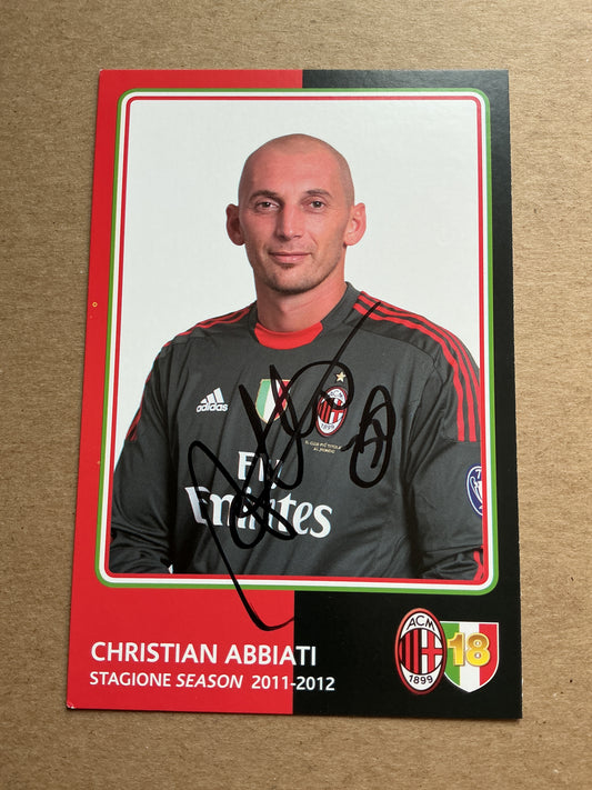 Christian Abbiati, Italy 🇮🇹 AC Milan 2011/12 hand signed