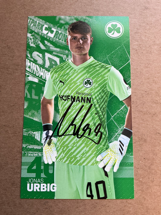 Jonas Urbig, Germany 🇩🇪 SpVgg Greuther Fürth 2023/24 hand signed