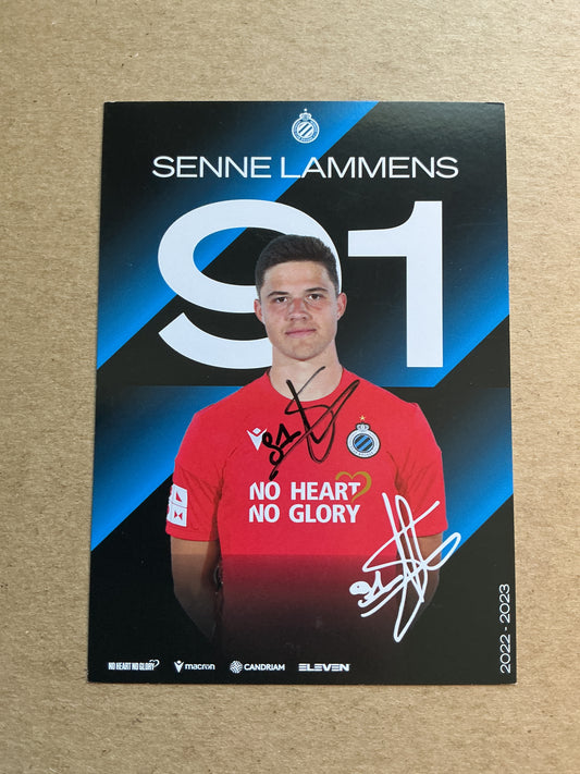 Senne Lammens, Belgium 🇧🇪 Club Brugge 2022/23 hand signed