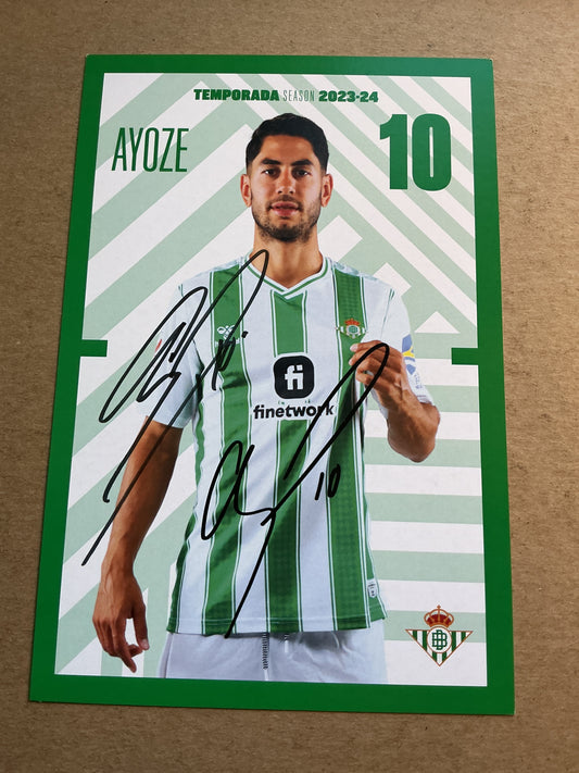 Ayoze Pérez, Spain 🇪🇸 Real Betis 2023/24 hand signed