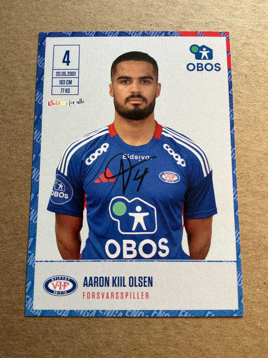 Aaron Kiil Olsen, Norway 🇳🇴 Vålerenga Fotball 2024/25 hand signed