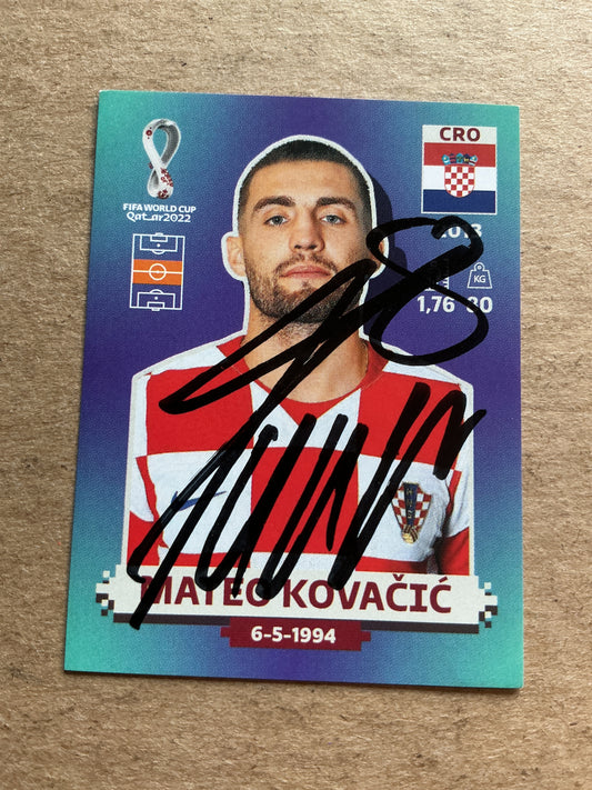 Mateo Kovacic, Croatia 🇭🇷 FIFA World Cup 2022 Panini hand signed