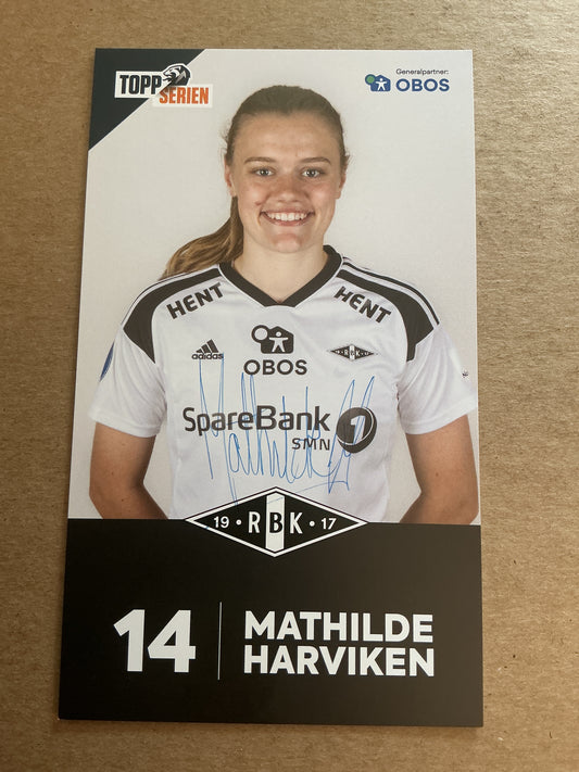 Mathilde Harviken, Norway 🇳🇴 Rosenborg BK 2022/23 hand signed