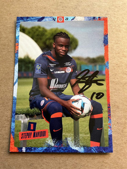 Stephy Mavididi, England 🏴󠁧󠁢󠁥󠁮󠁧󠁿 Montpellier HSC 2022/23 hand signed