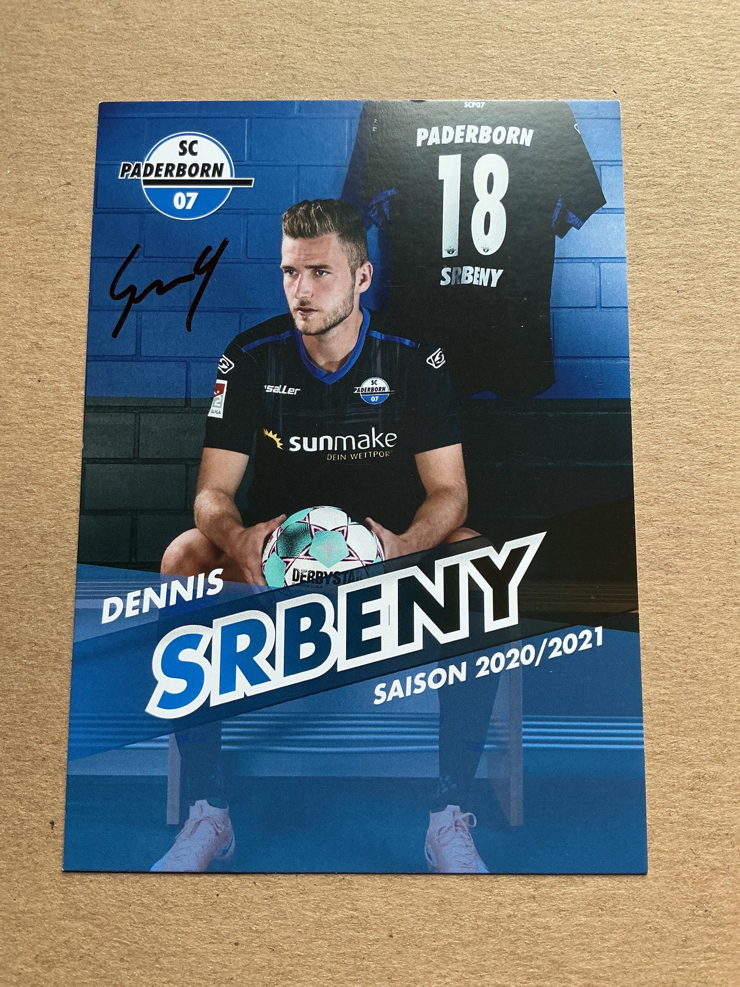 Dennis Srbeny, Germany 🇩🇪 SC Paderborn 07 2020/21 hand signed