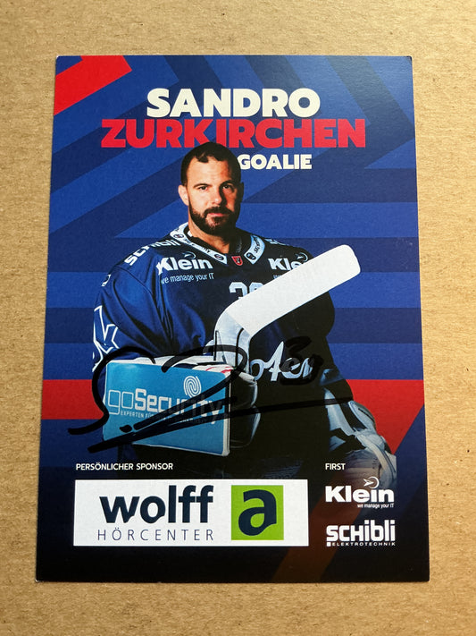 Sandro Zurkichen, Switzerland 🇨🇭 EHC Kloten 2024/25 hand signed