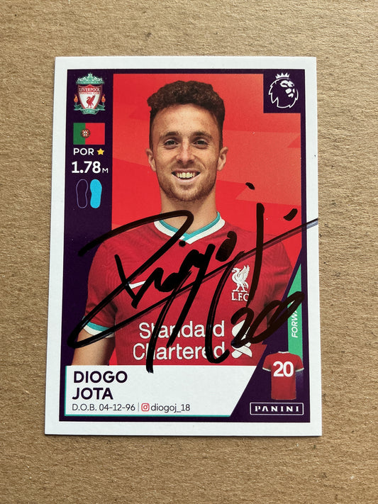 Diogo Jota, Portugal 🇵🇹 Liverpool FC 2021 Panini hand signed