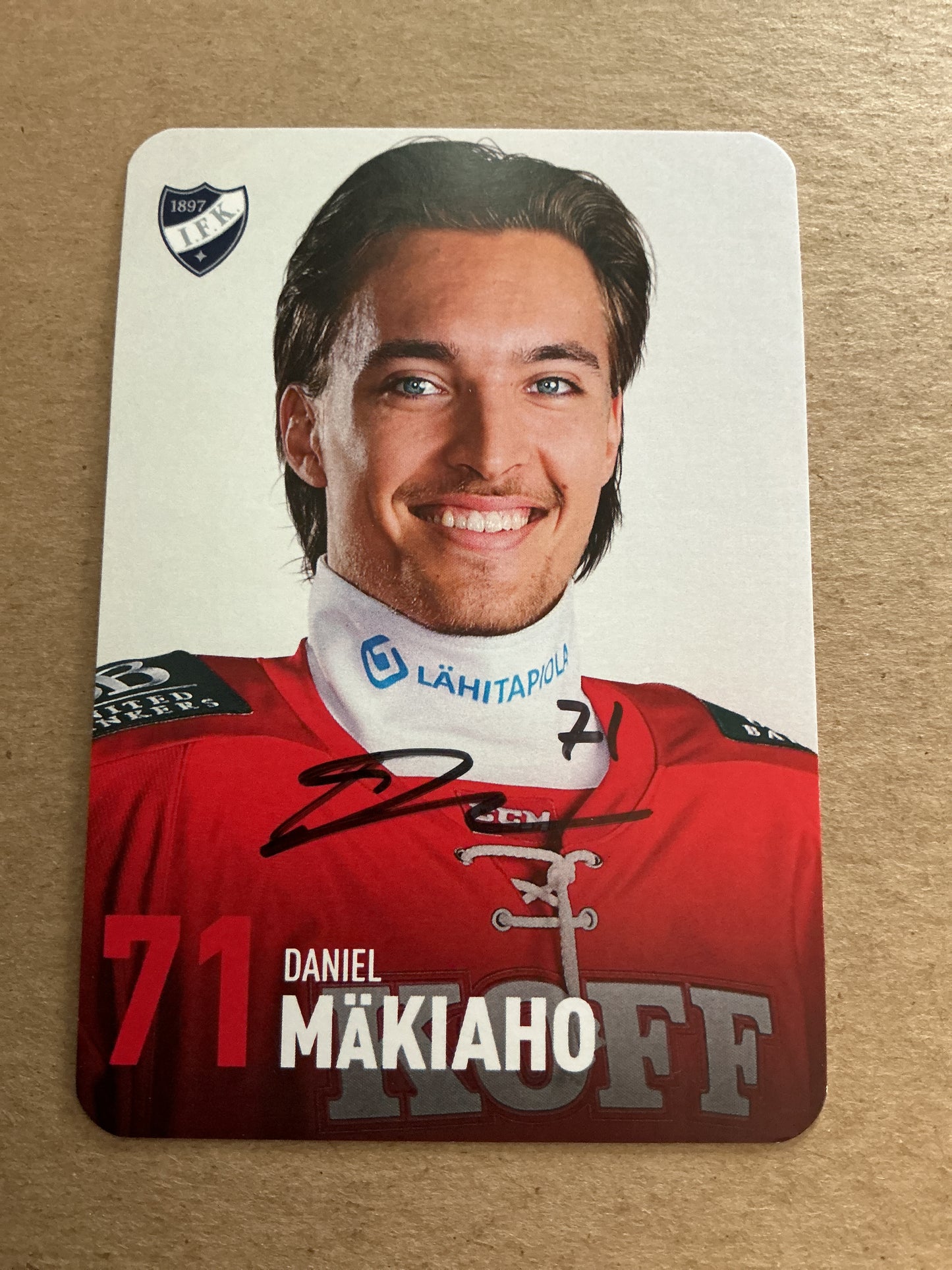 Daniel Mäkiaho, Finland 🇫🇮 HIFK Hockey 2024/25 hand signed