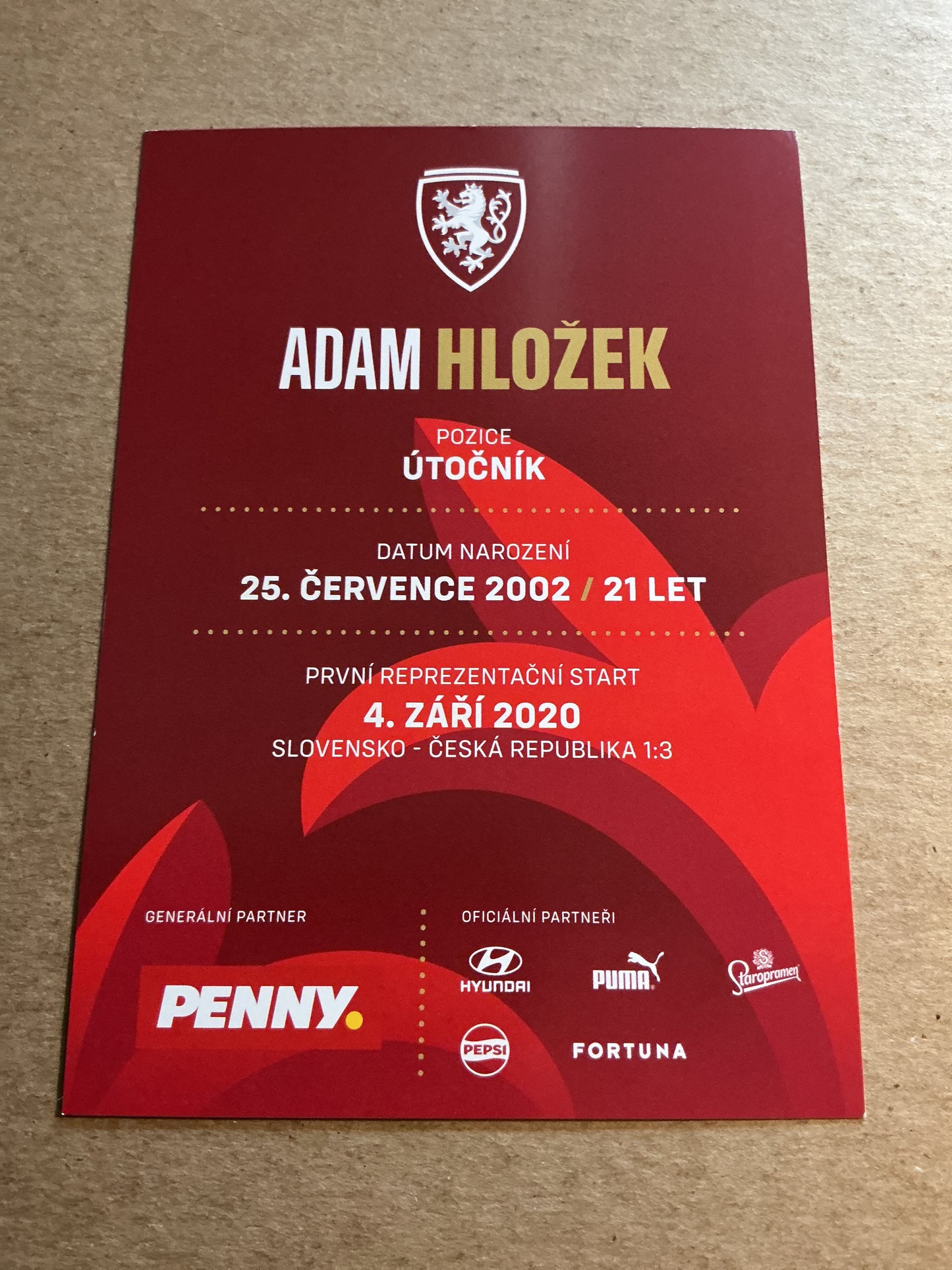 Adam Hlozek, Czech Republic 🇨🇿 2023 hand signed