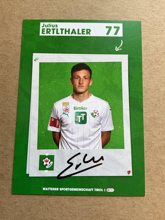 Julius Erlthaler, Austria 🇦🇹 WSG Tirol 2023/24 hand signed