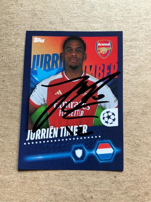 Jurrien Timber, Netherlands 🇳🇱 Arsenal FC 2023/24 Topps hand signed