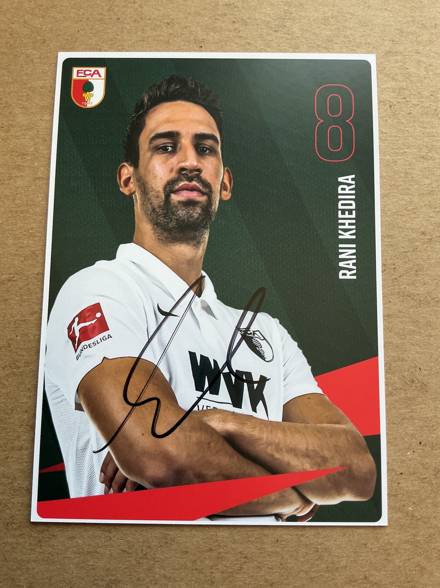 Rani Khedira, Tunisia 🇹🇳 FC Augsburg 2020/21 hand signed