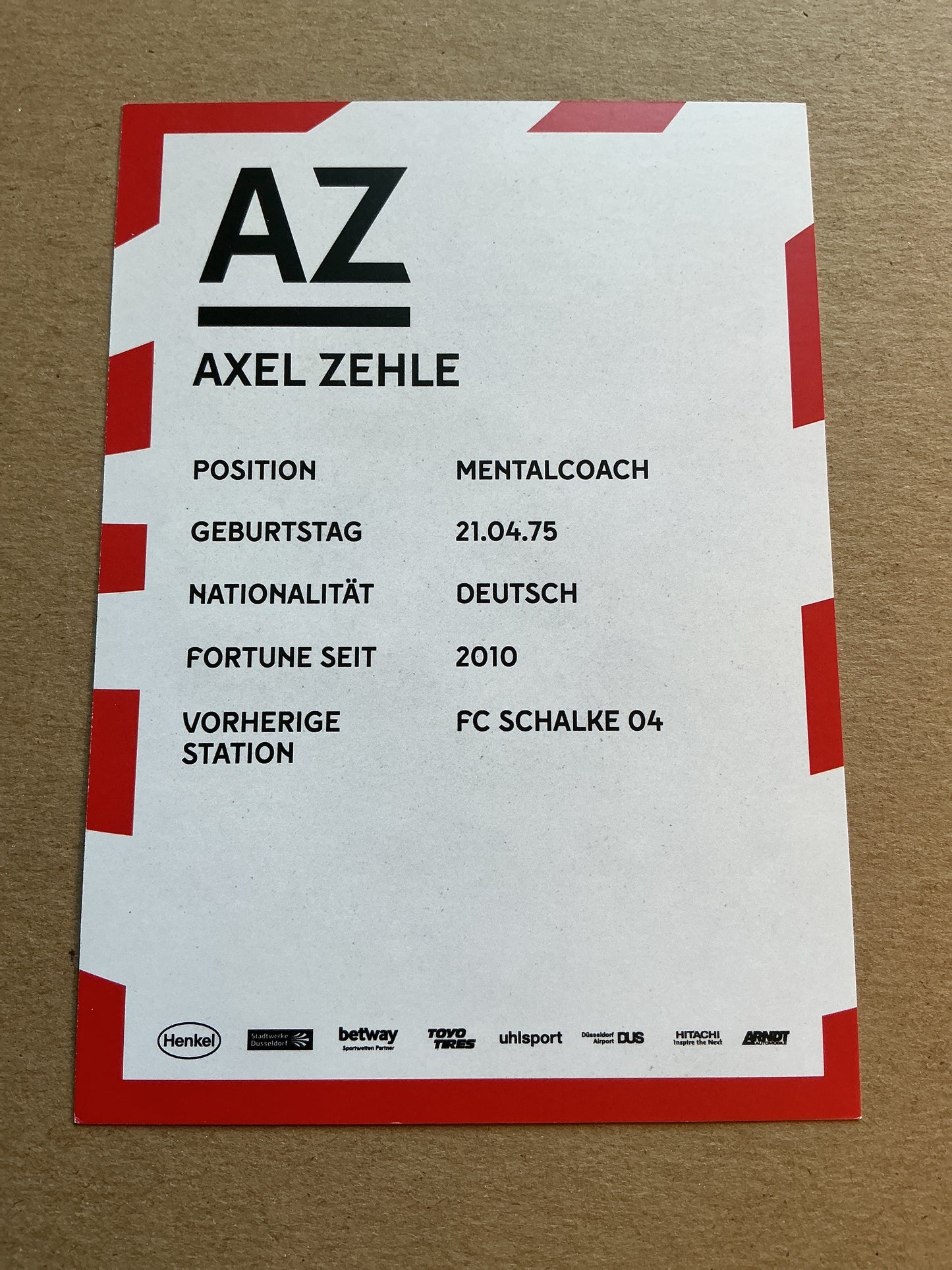 Axel Zehle, Germany 🇩🇪 Fortuna Düsseldorf 2019/20 hand signed