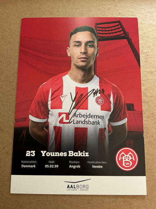 Younes Bakiz, Denmark 🇩🇰 Aalborg BK 2022/23 hand signed