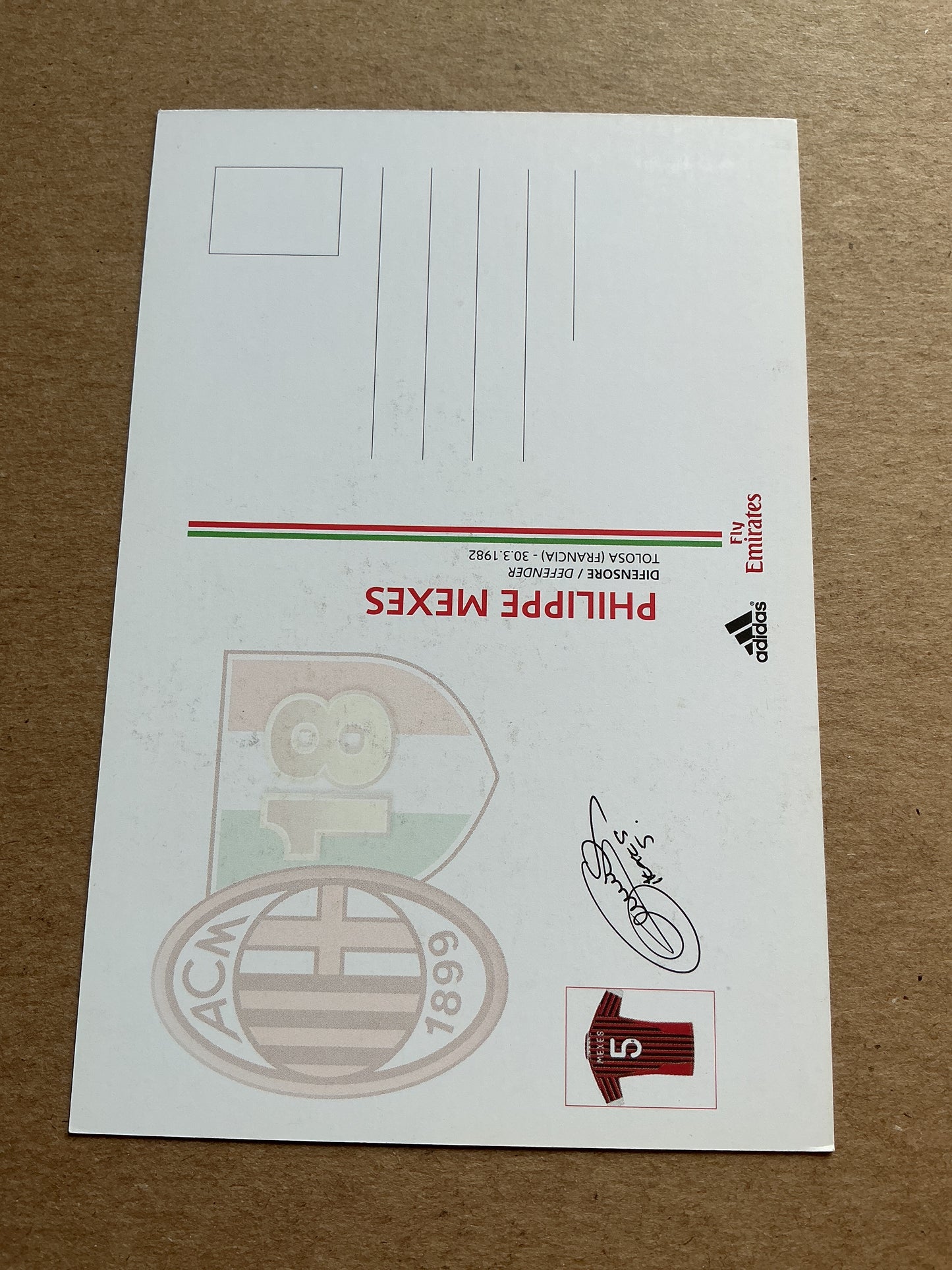 Philippe Mexes, France 🇫🇷 AC Milan 2011/12 hand signed