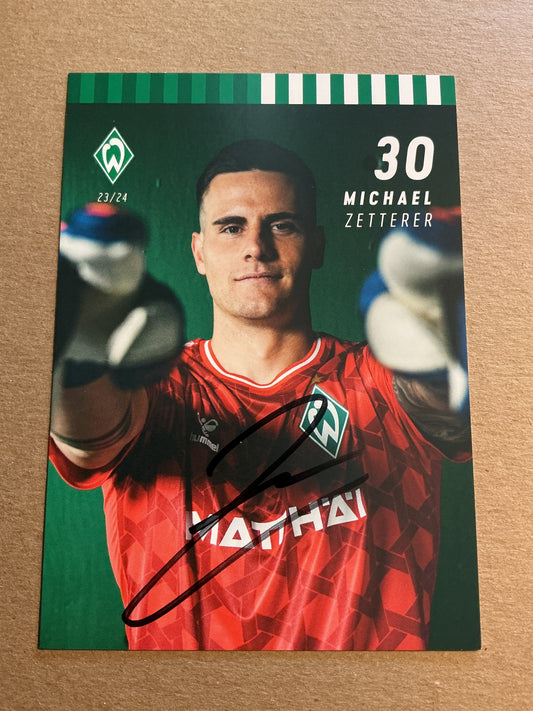 Michael Zetterer, Germany 🇩🇪 SV Werder Bremen 2023/24 hand signed