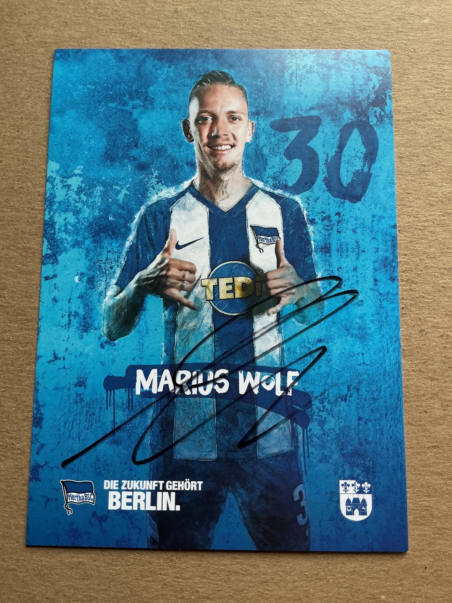 Marius Wolf, Germany 🇩🇪 Hertha BSC Berlin 2019/20 hand signed