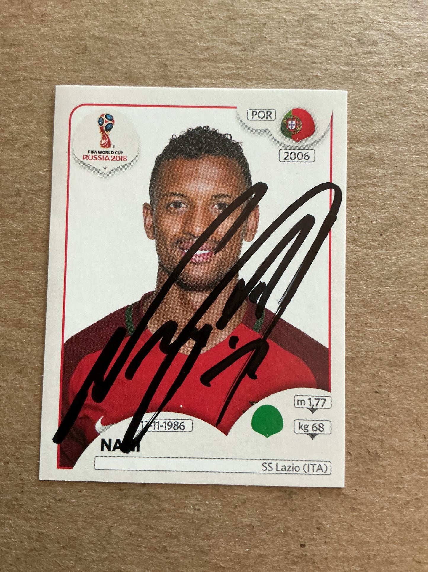 Nani, Portugal 🇵🇹 FIFA World Cup 2018 Panini hand signed