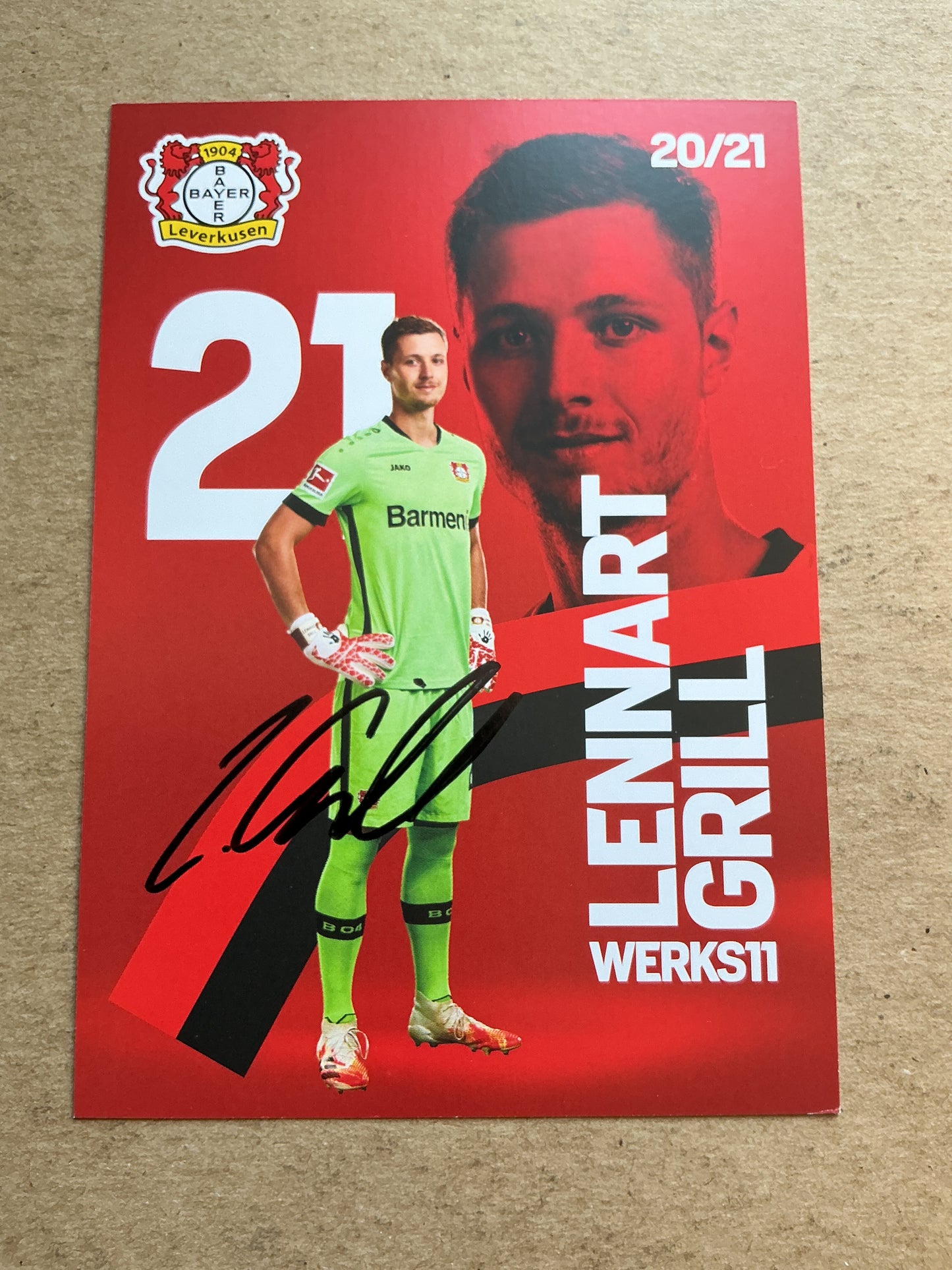 Lennart Grill, Germany 🇩🇪 Bayer 04 Leverkusen 2020/21 hand signed
