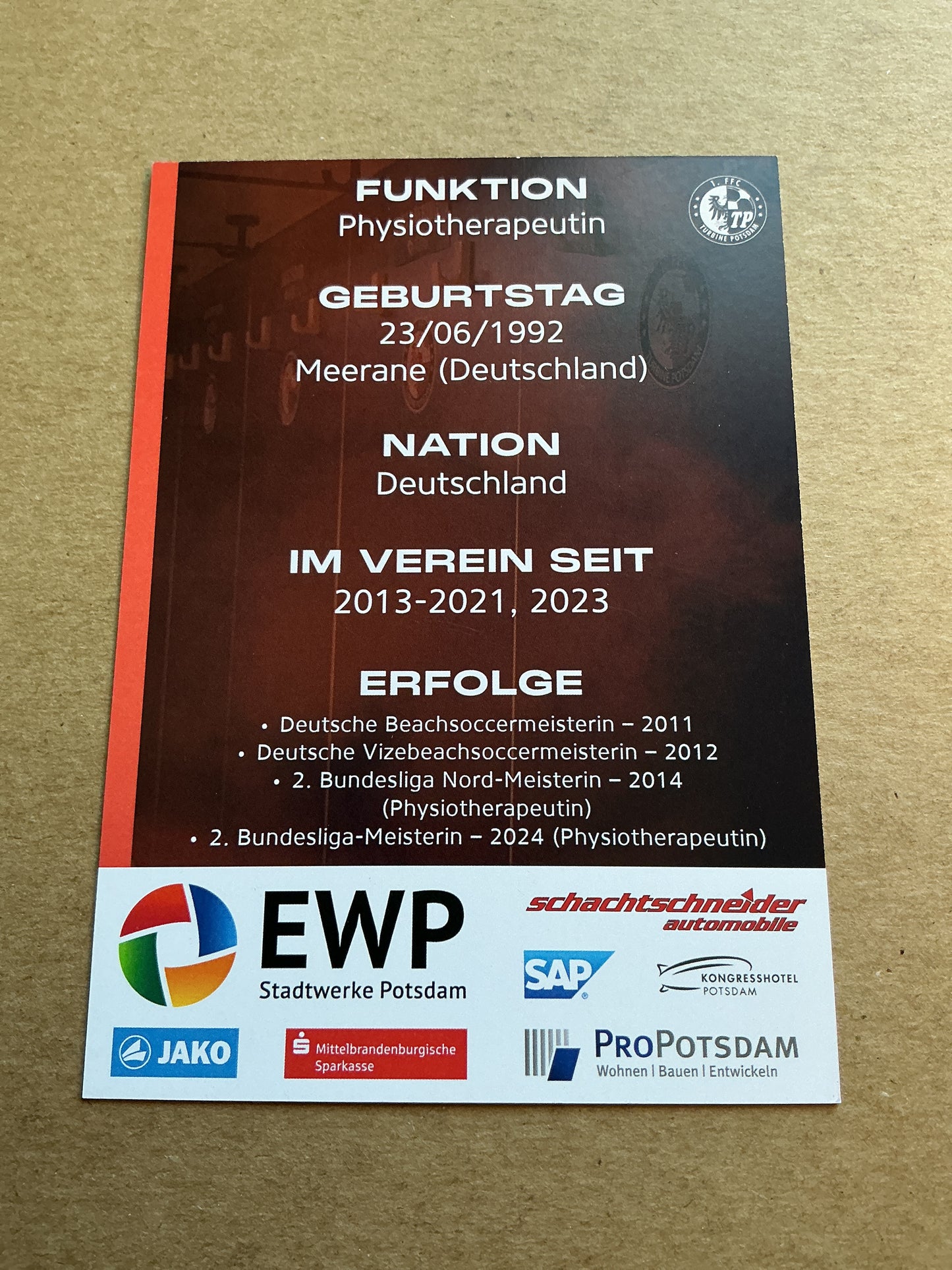 Jessica Viehweger, Germany 🇩🇪 1.FFC Turbine Potsdam 2024/25 hand signed
