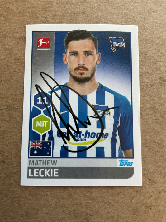Mathew Leckie, Australia 🇦🇺 Hertha BSC Berlin 2017/18 Topps hand signed