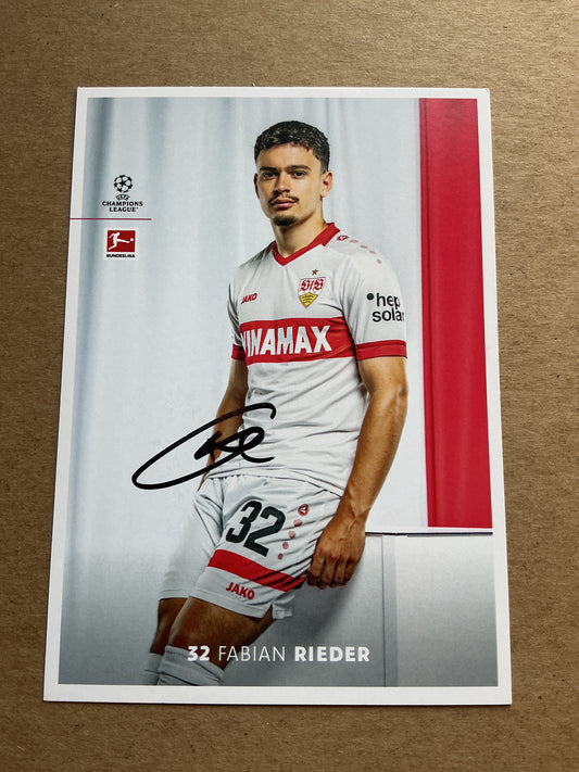 Fabian Rieder, Switzerland 🇨🇭 VfB Stuttgart 2024/25 hand signed