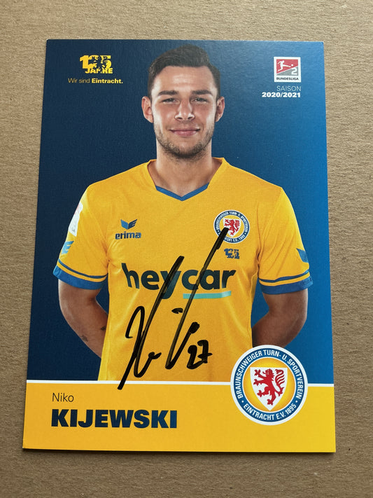 Nico Kijewski, Germany 🇩🇪 Eintracht Braunschweig 2020/21 hand signed