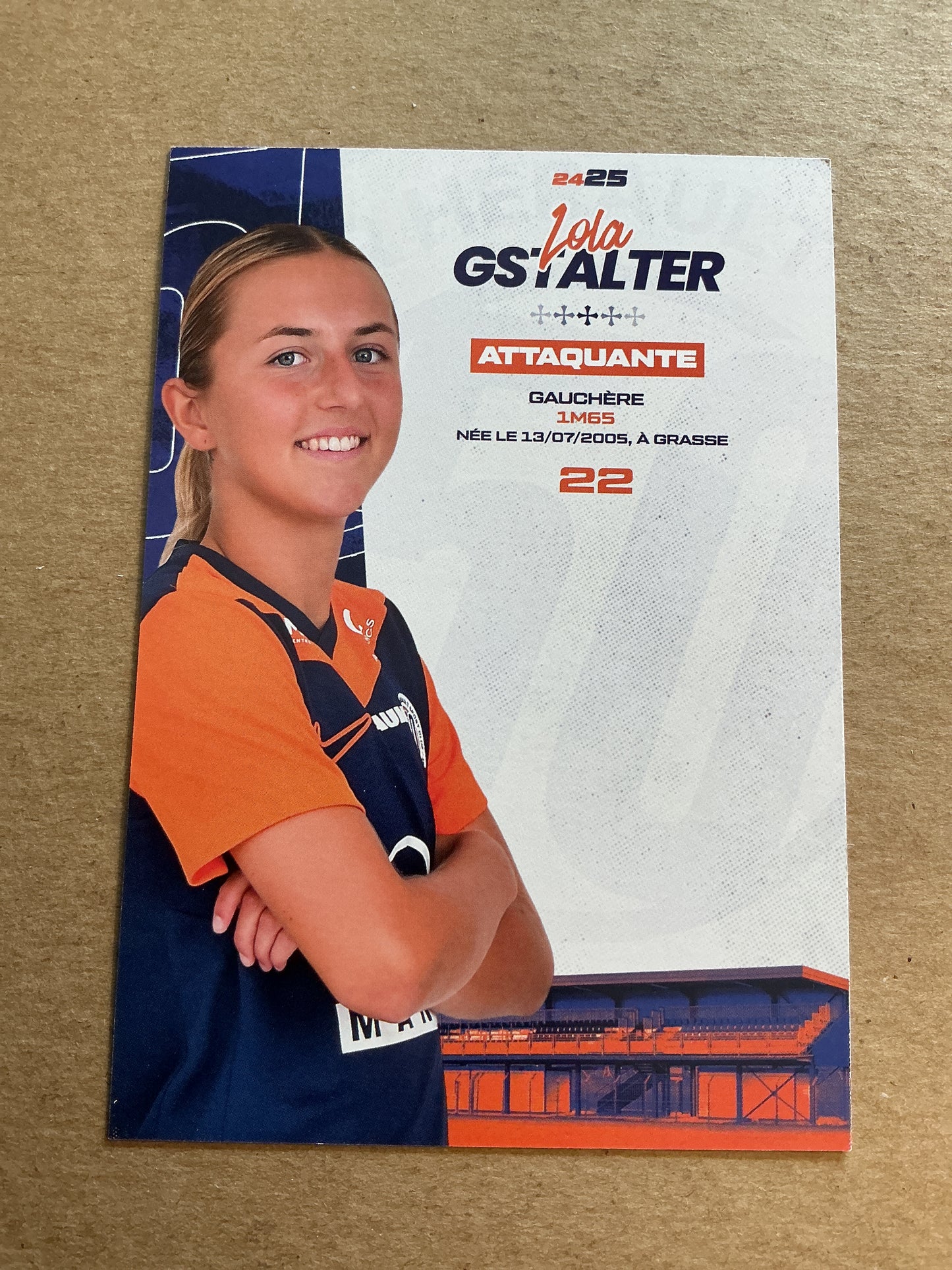Lola Gstalter, France 🇫🇷 Montpellier HSC 2024/25 hand signed