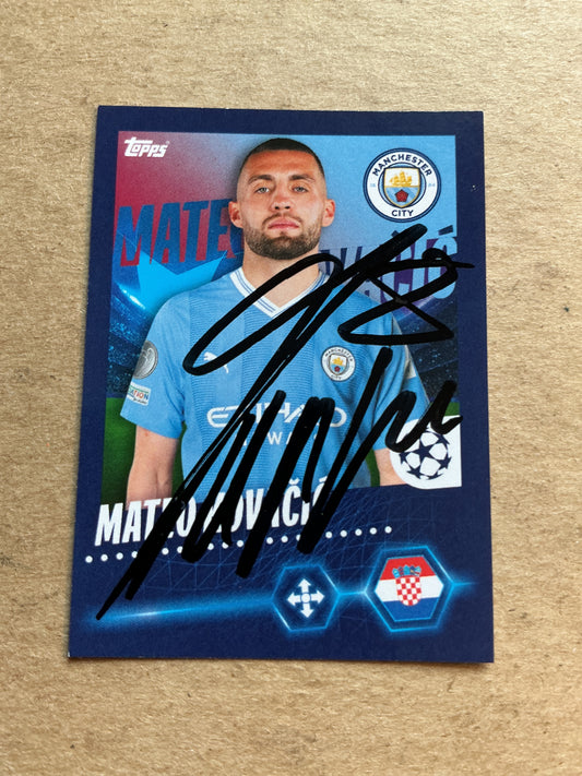 Mateo Kovacic, Croatia 🇭🇷 Manchester City 2023/24 Topps hand signed