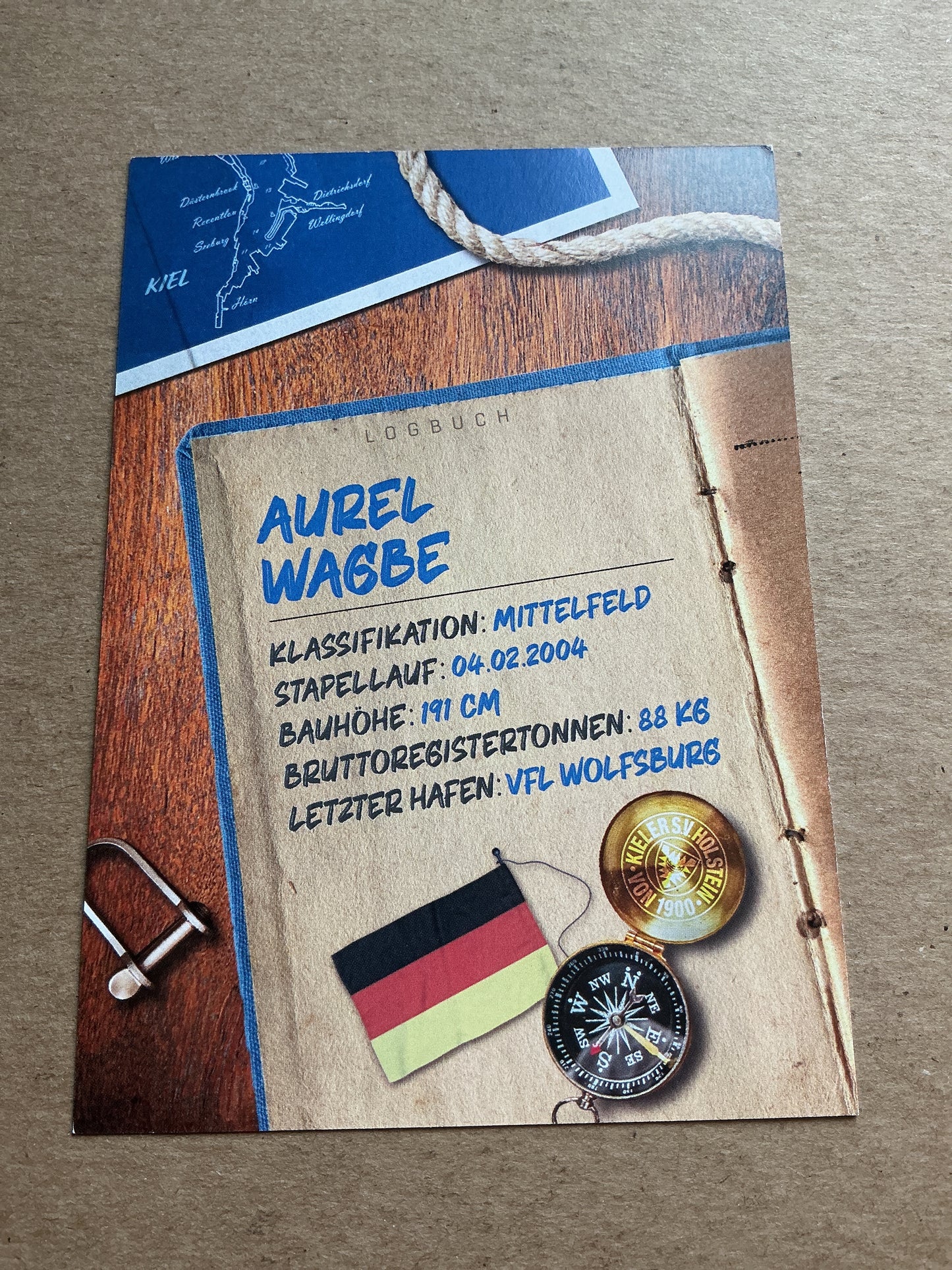 Aurel Wagbe, Germany 🇩🇪 Holstein Kiel 2024/25 hand signed
