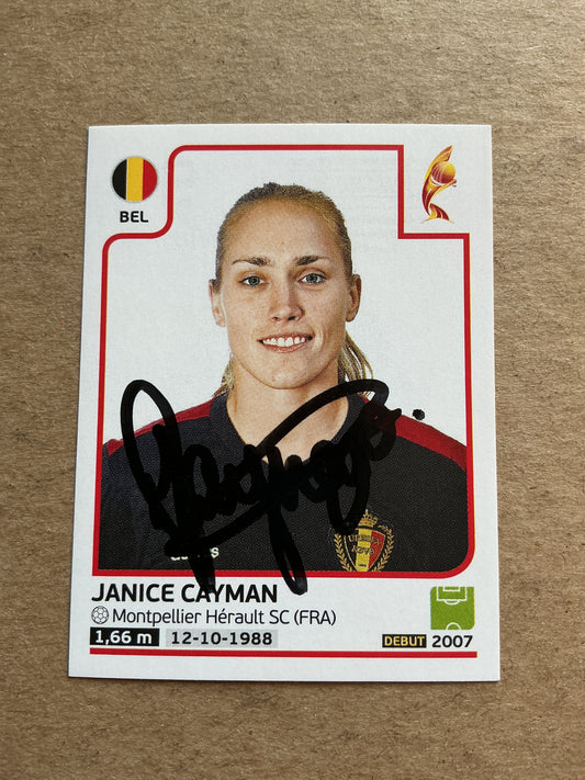 Janice Cayman, Belgium 🇧🇪 FIFA Women’s Euro Cup 2017 Panini hand signed