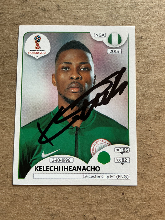 Kelechi Iheanacho, Nigeria 🇳🇬 FIFA World Cup 2018 Panini hand signed